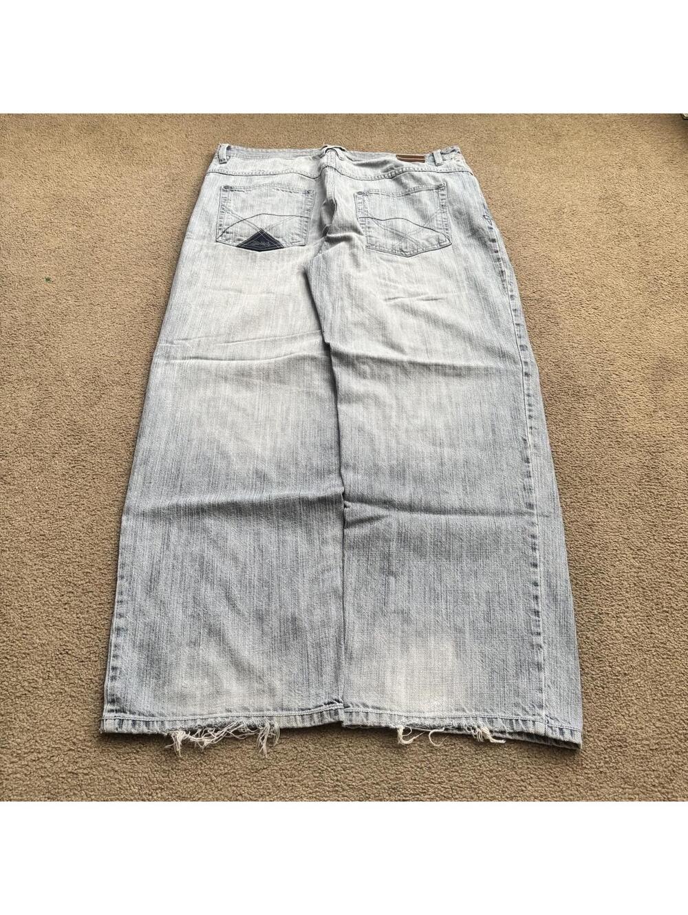 Vintage Y2K Baggy Enyce Light Washed faded jeans with a sick design
